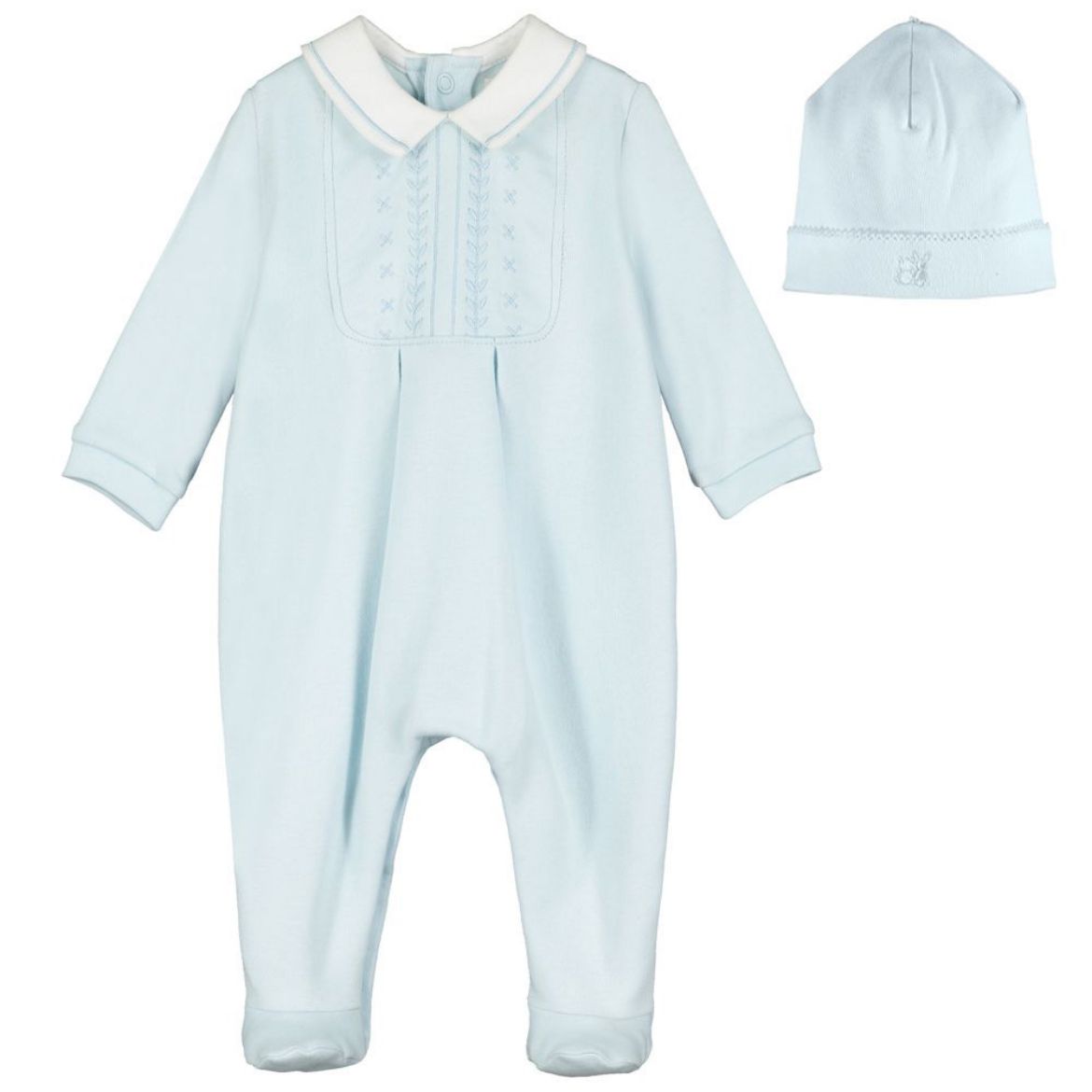 Picture of Emile Et Rose Baby Boys 'Malcolm' Blue Babygrow With Hat