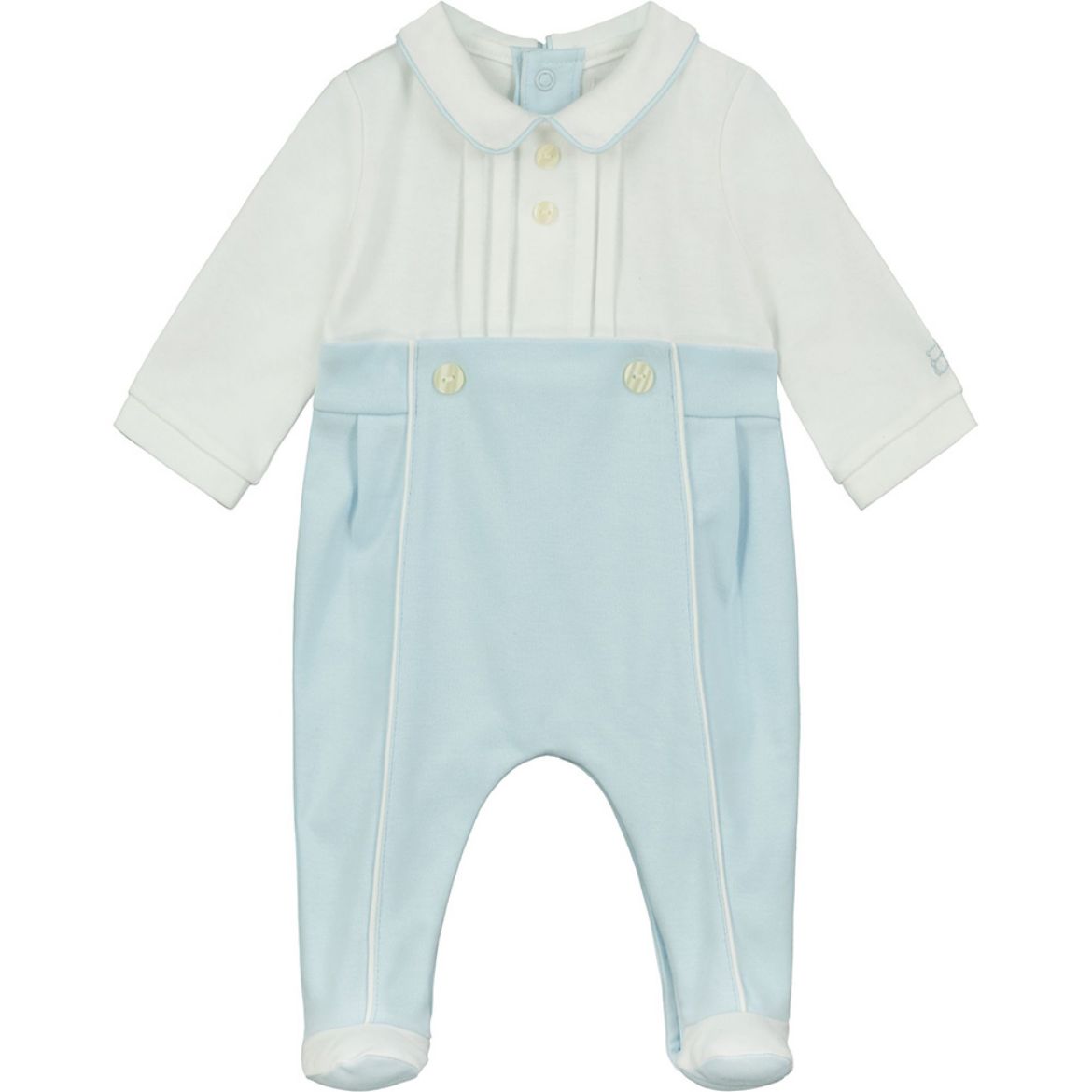 Picture of Emile Et Rose Baby Boys 'Evan' Blue & White Babygrow