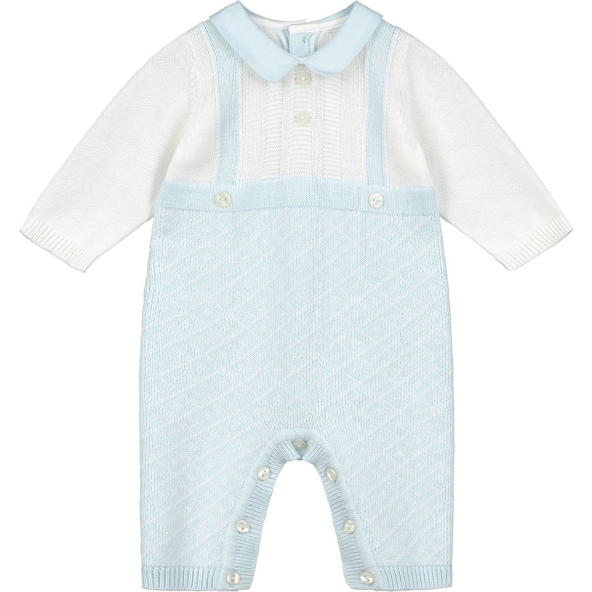 Picture of Emile Et Rose Baby Boys 'Earl' Knit Blue & White All In One