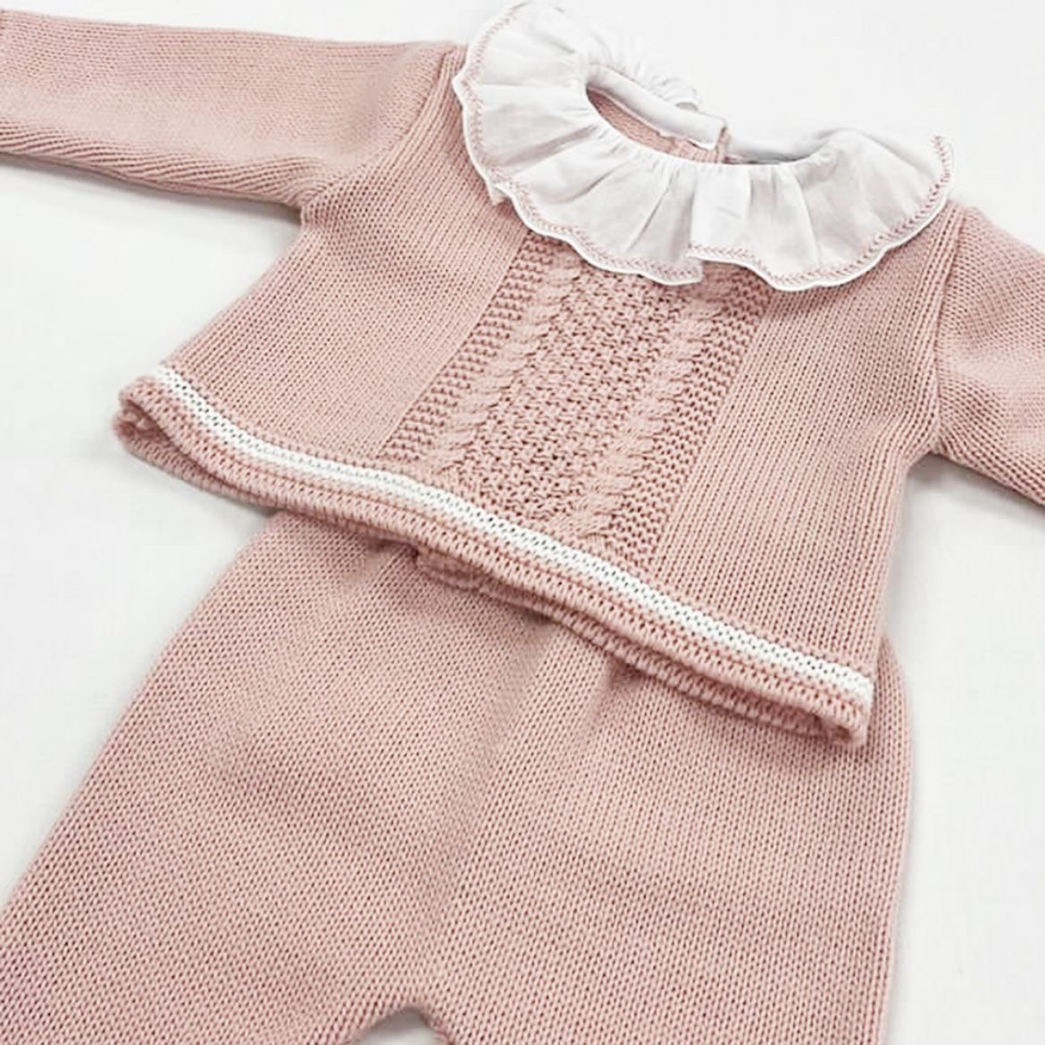 Picture of Sardon Baby Girls Pink & White Frill Collar Set