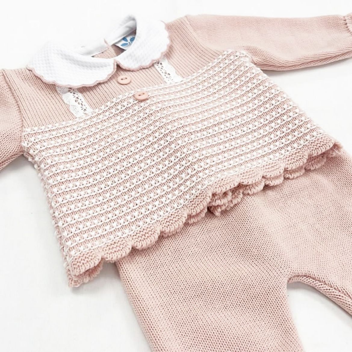 Picture of Sardon Baby Girls Pink Button Knit Set