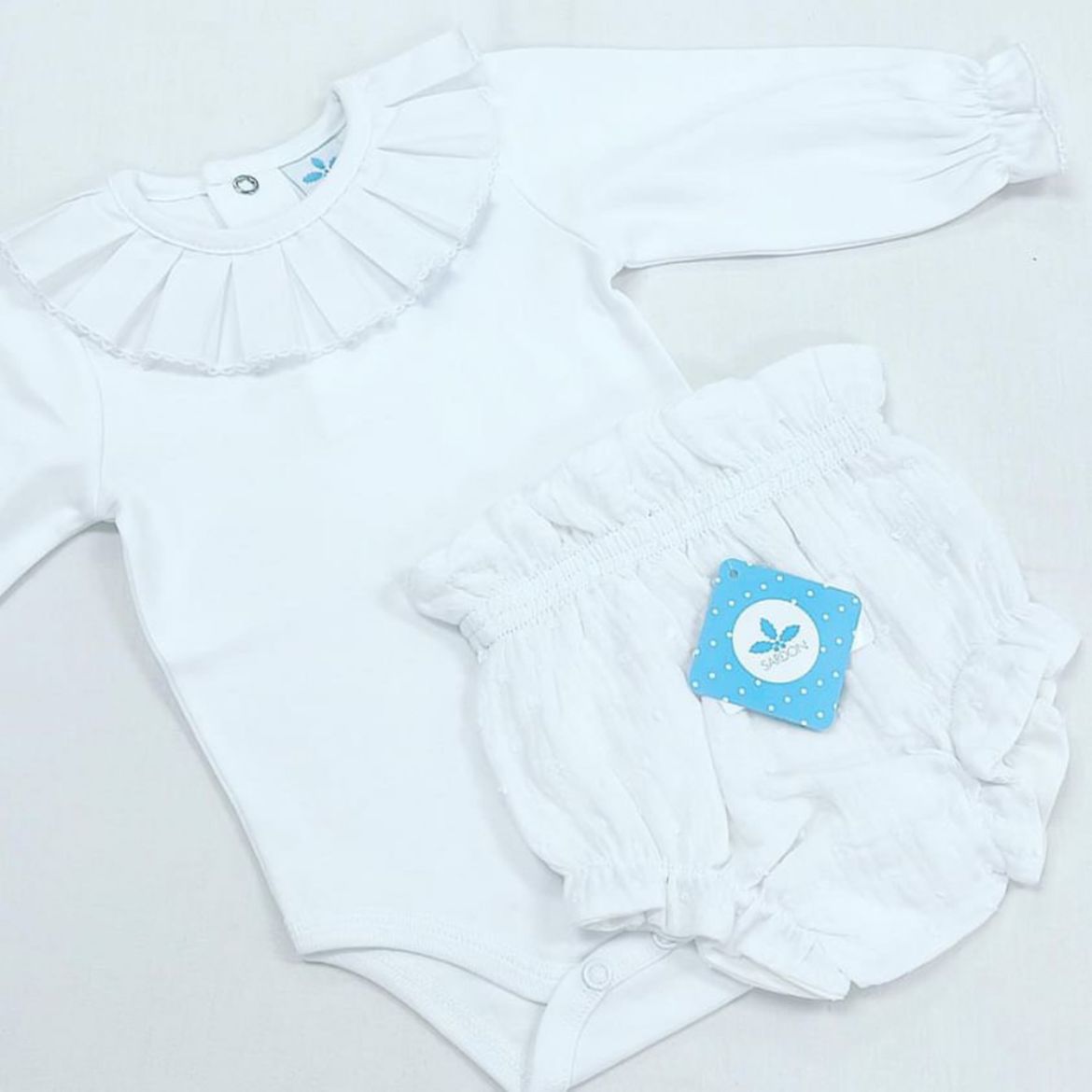 Picture of Sardon Baby Girls White Two Piece Set