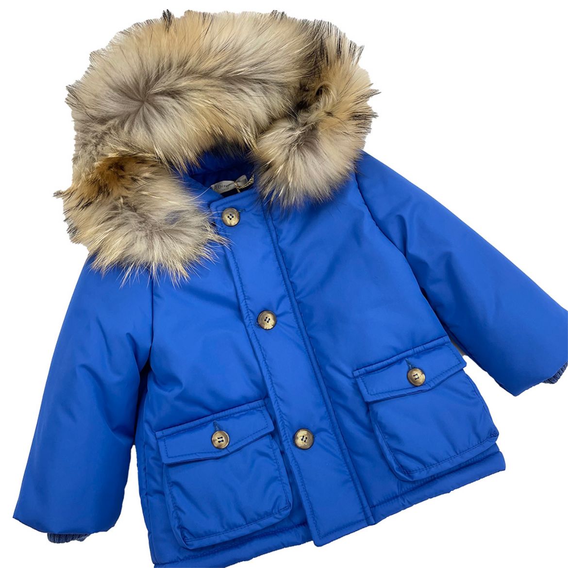 Picture of Bimbalo Boys Royal Blue Coat with Fur Hood
