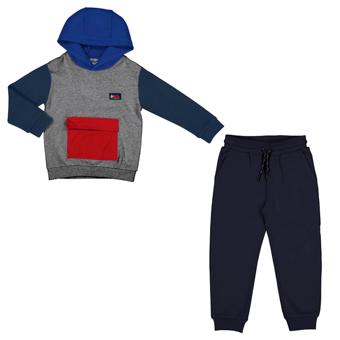 Picture of Mayoral Boys Grey & Navy Hooded Tracksuit