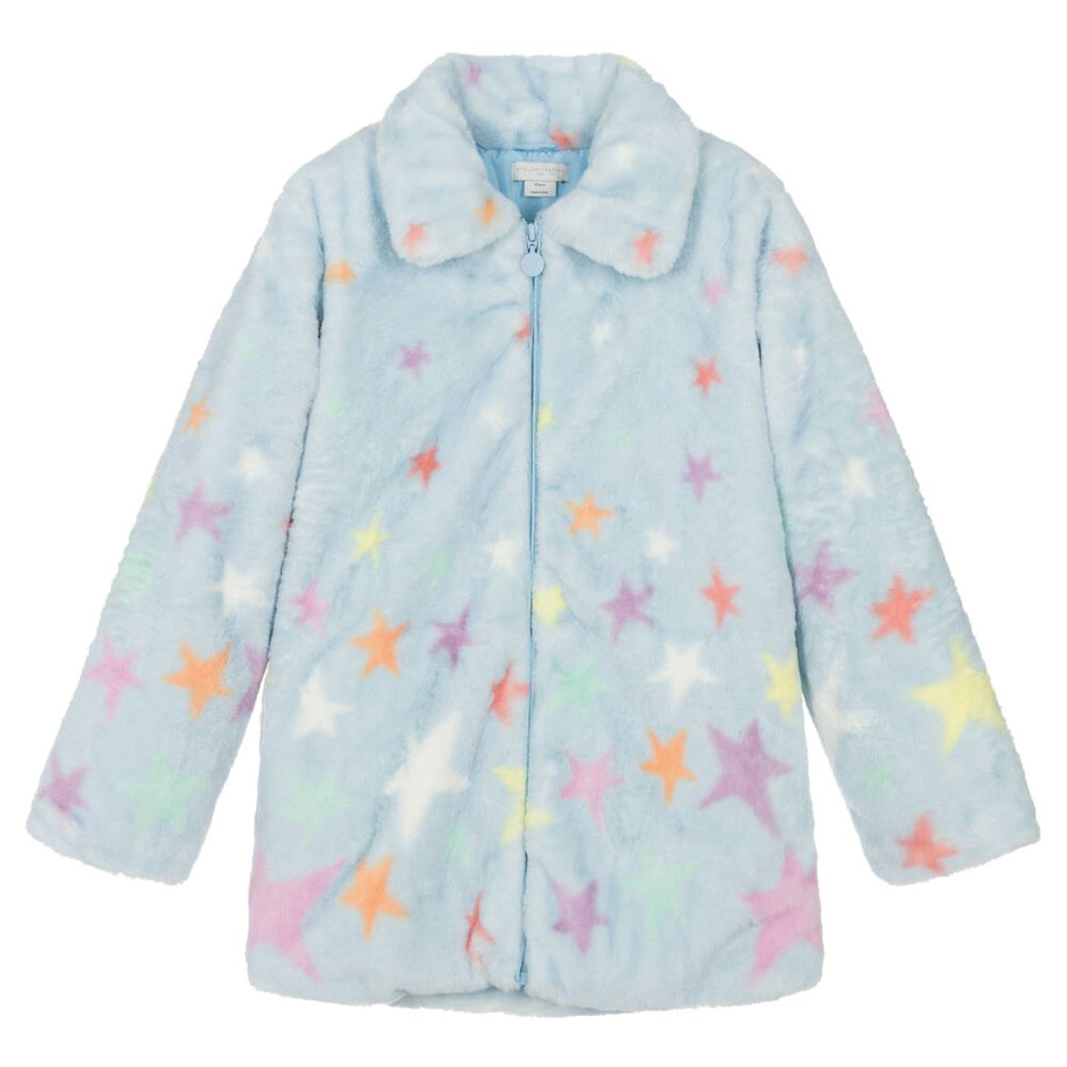 Picture of Stella Mc Cartney Girls Blue Faux Fur Star Coat