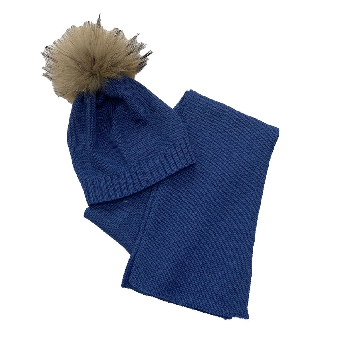 Picture of Bimbalo Boys Blue Knitted Hat & Scarf Set