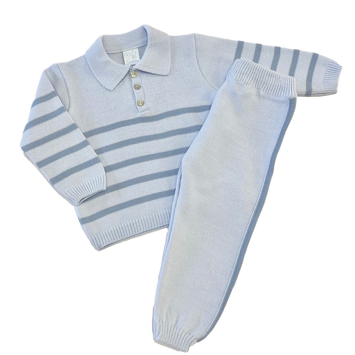 Picture of Granlei Boys Blue Stripe Knitted Set