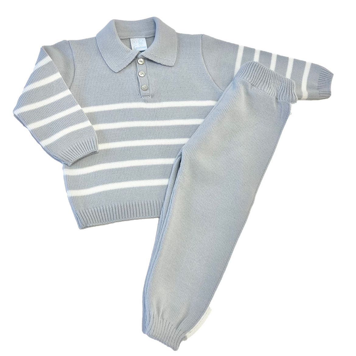 Picture of Granlei Boys Grey Striped Knitted Set
