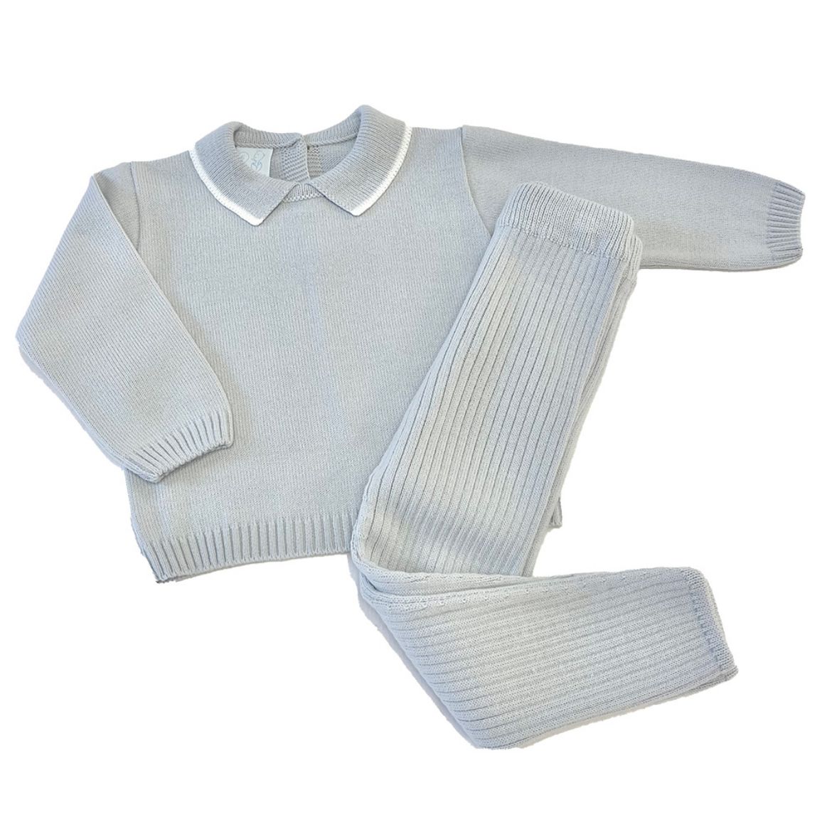 Picture of Granlei Boys Grey Knitted Polo Set 