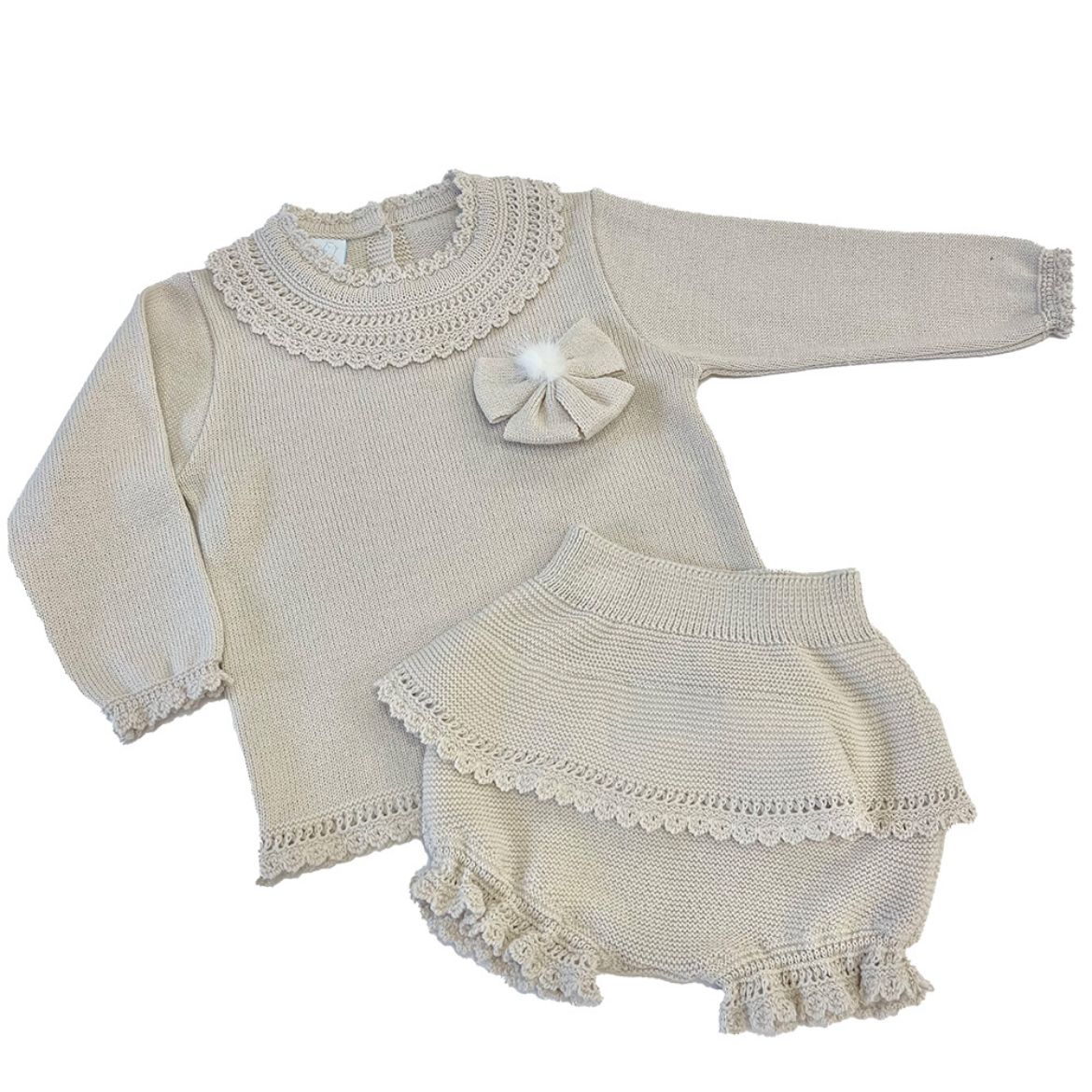 Picture of Granlei Girls Beige Knitted 2 Piece Set