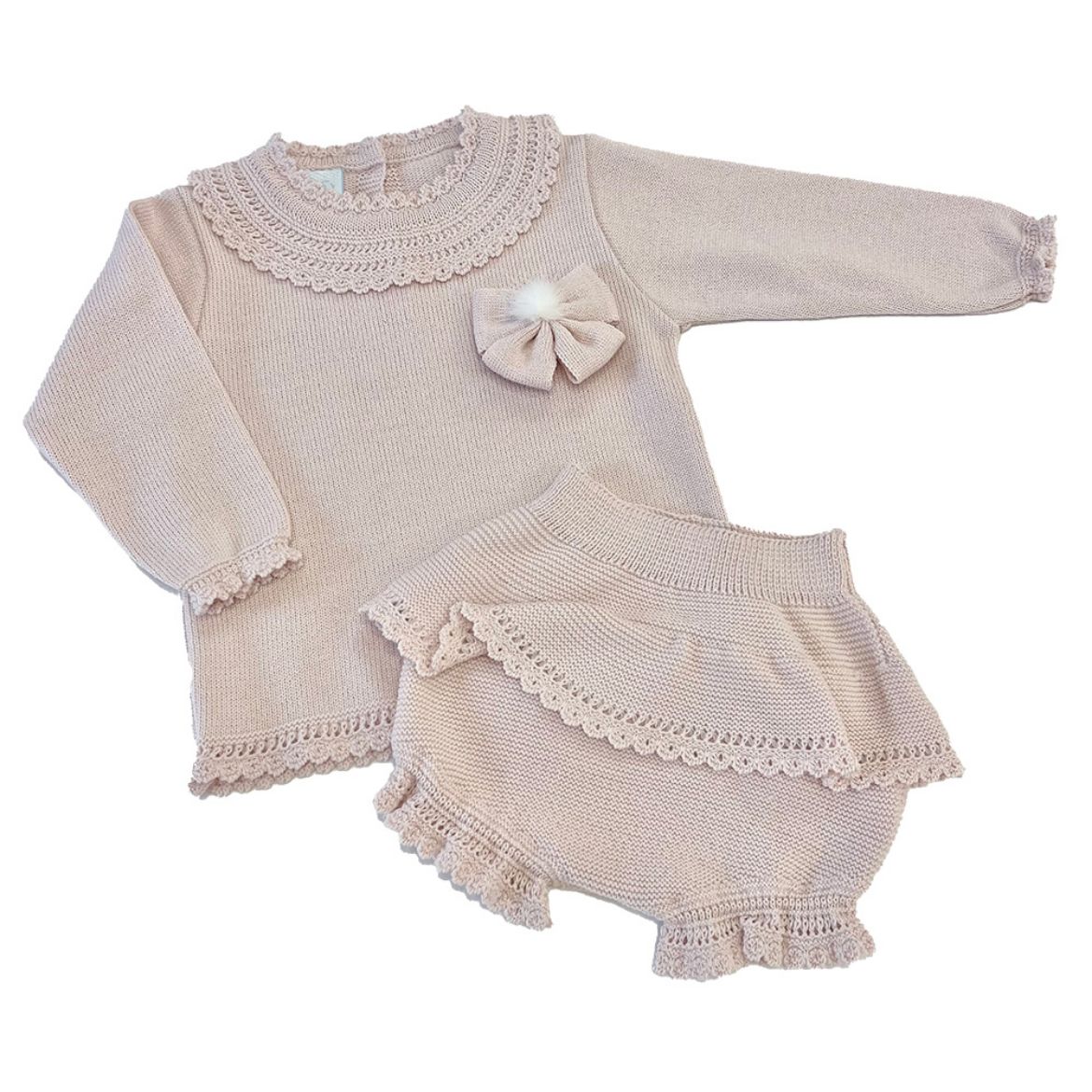 Picture of Granlei Girls Dusty Pink Knitted 2 Piece Set