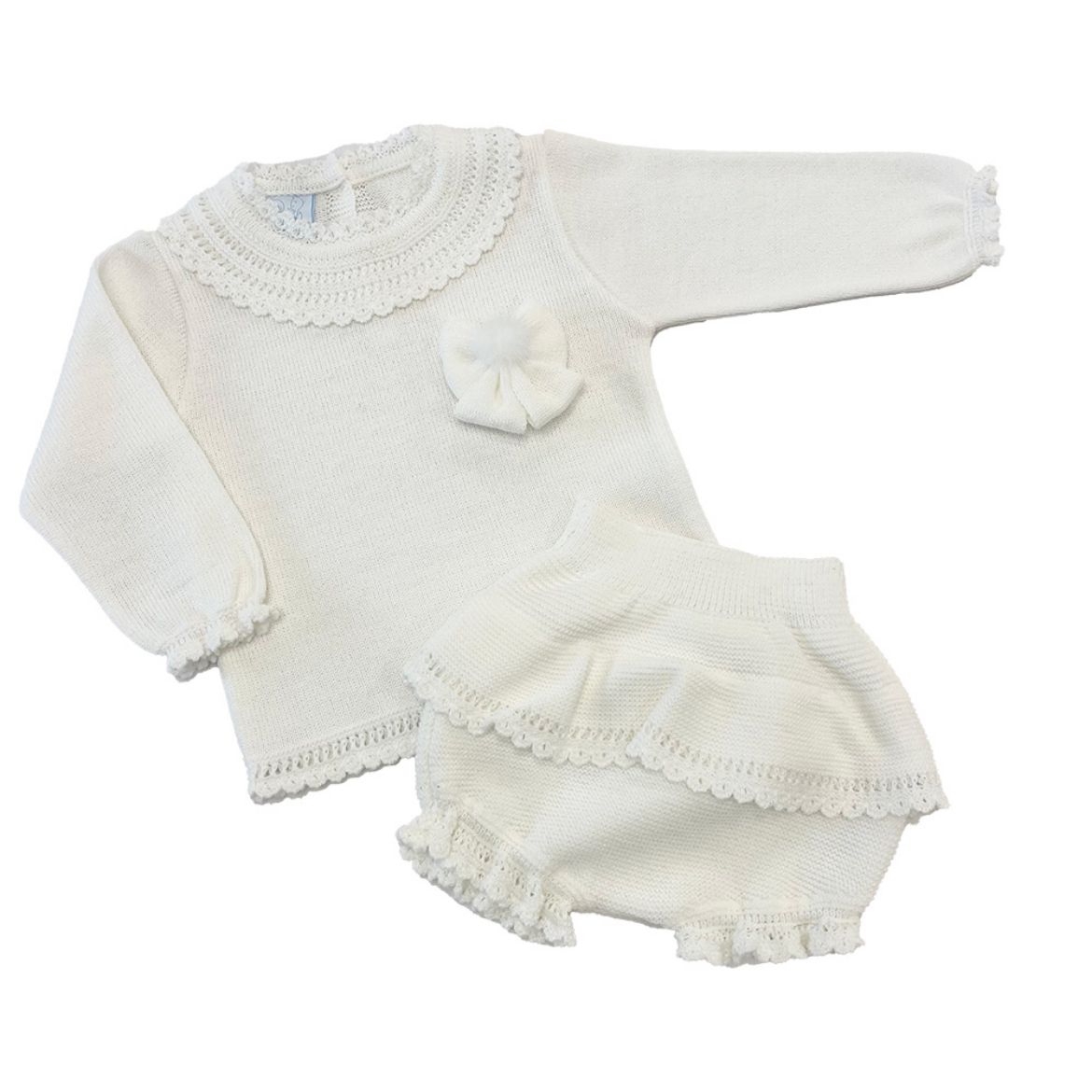 Picture of Granlei Girls Cream Knitted 2 Piece Set