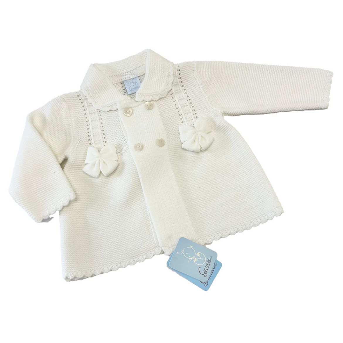 Picture of Granlei Girls Cream Knitted Cardigan
