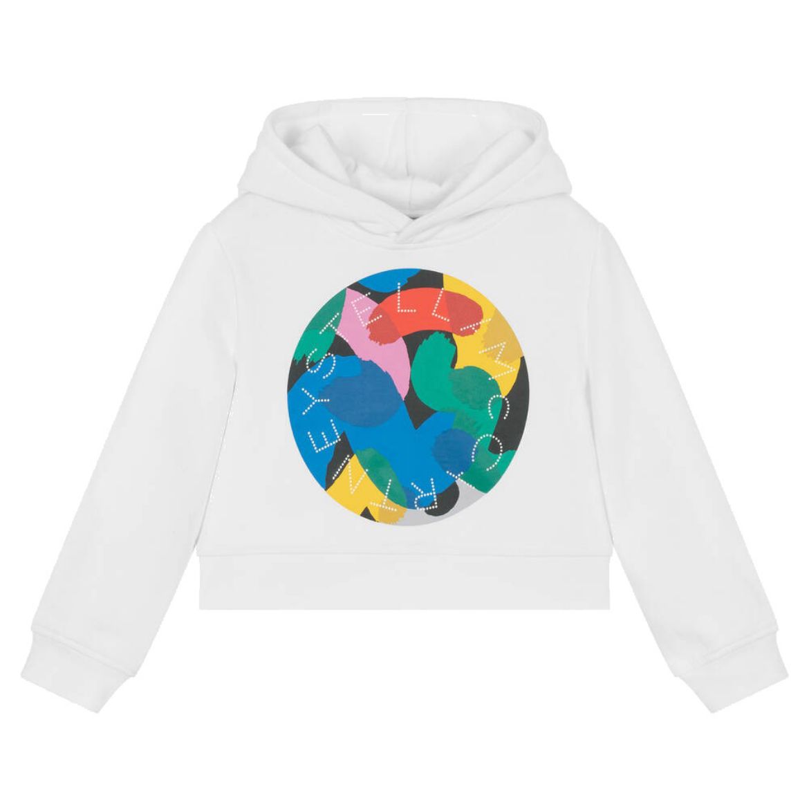 Picture of Stella Mc Cartney Girls White Crop Hoodie