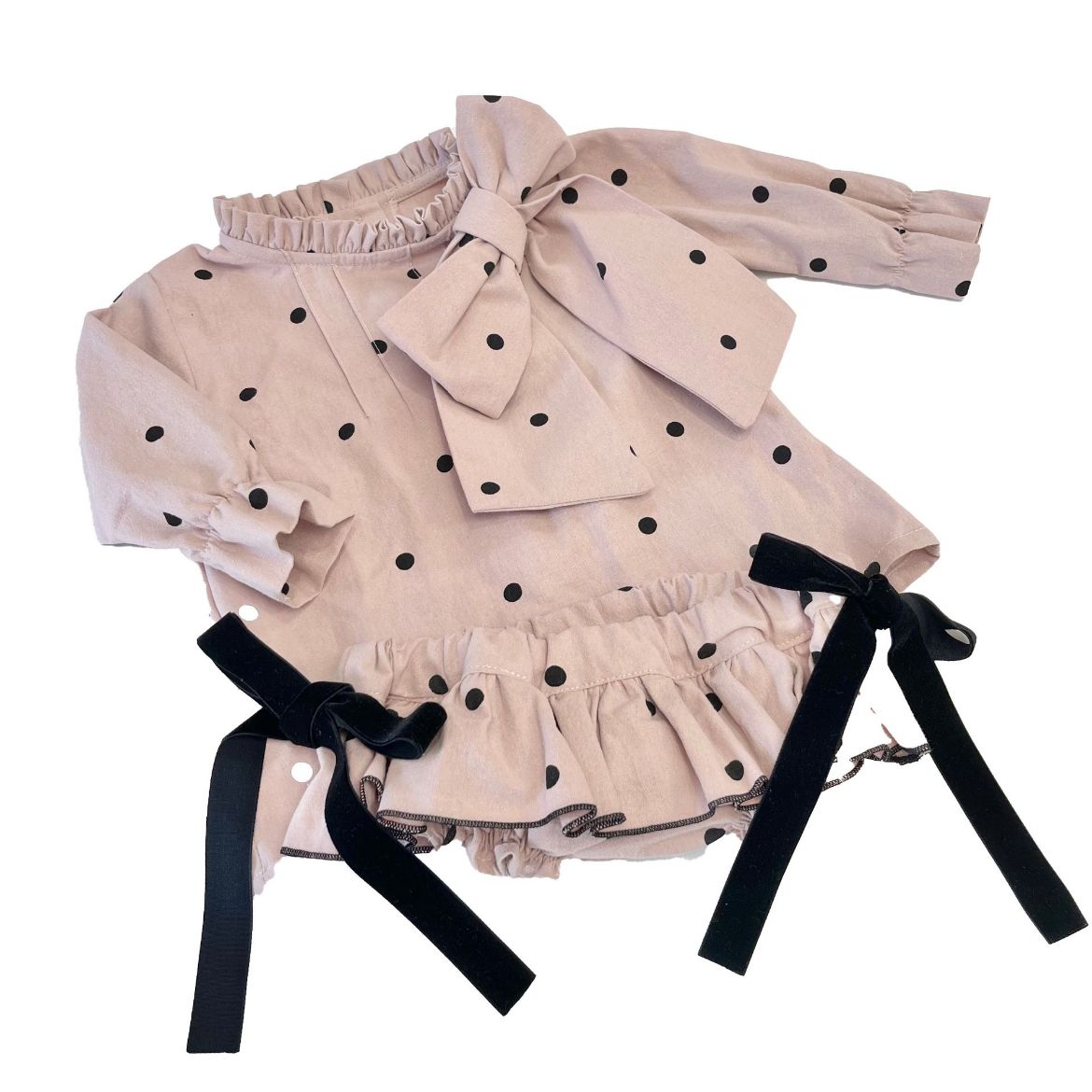 Picture of Phi Pink & Black Spotted Top & Knicker Set