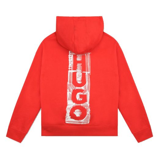 Picture of Hugo Boys Red Big Logo Hooded Sweatshirt