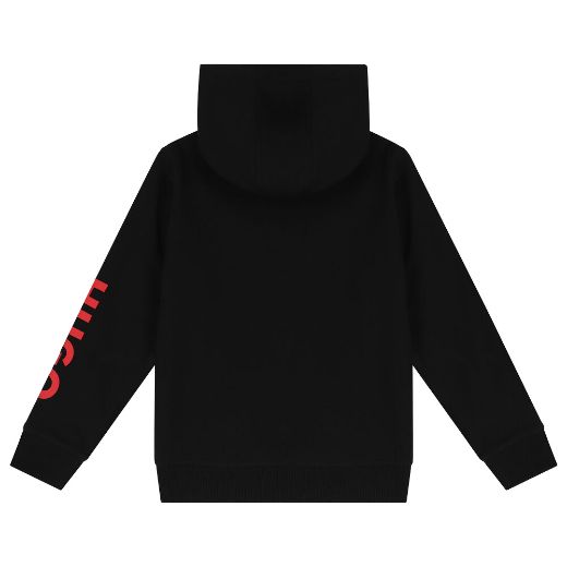 Picture of Hugo Boys Black Zip Up Hooded Sweatshirt