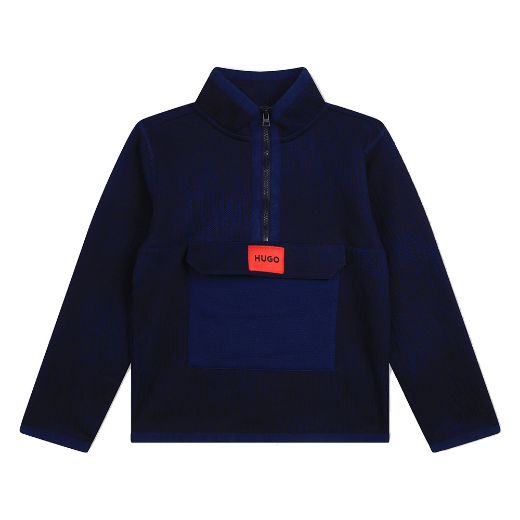 Picture of Hugo Boys Two Piece Navy Patch Logo Tracksuit