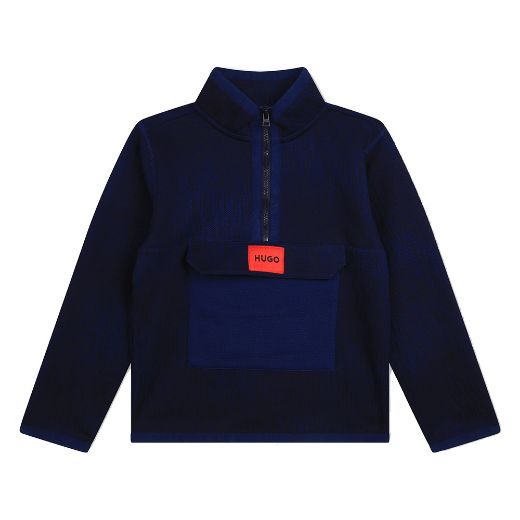 Picture of Hugo Boys Two Piece Navy Patch Logo Tracksuit