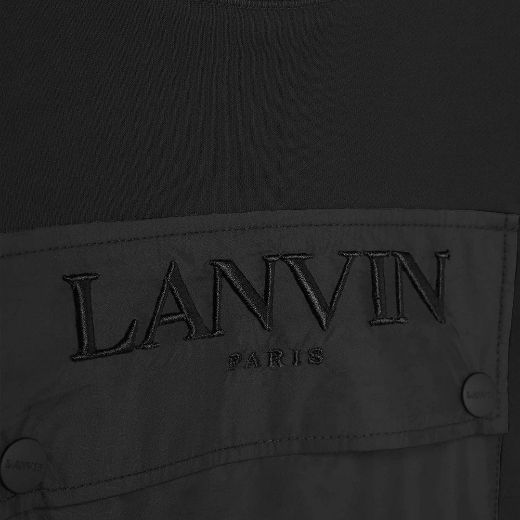 Picture of Lanvin Boys Black Pocket Logo Sweatshirt