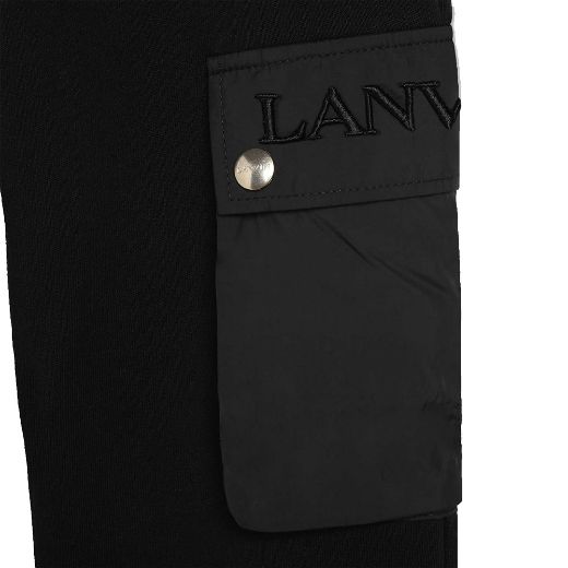 Picture of Lanvin Boys Black Zip Up Hooded Sweatshirt Tracksuit