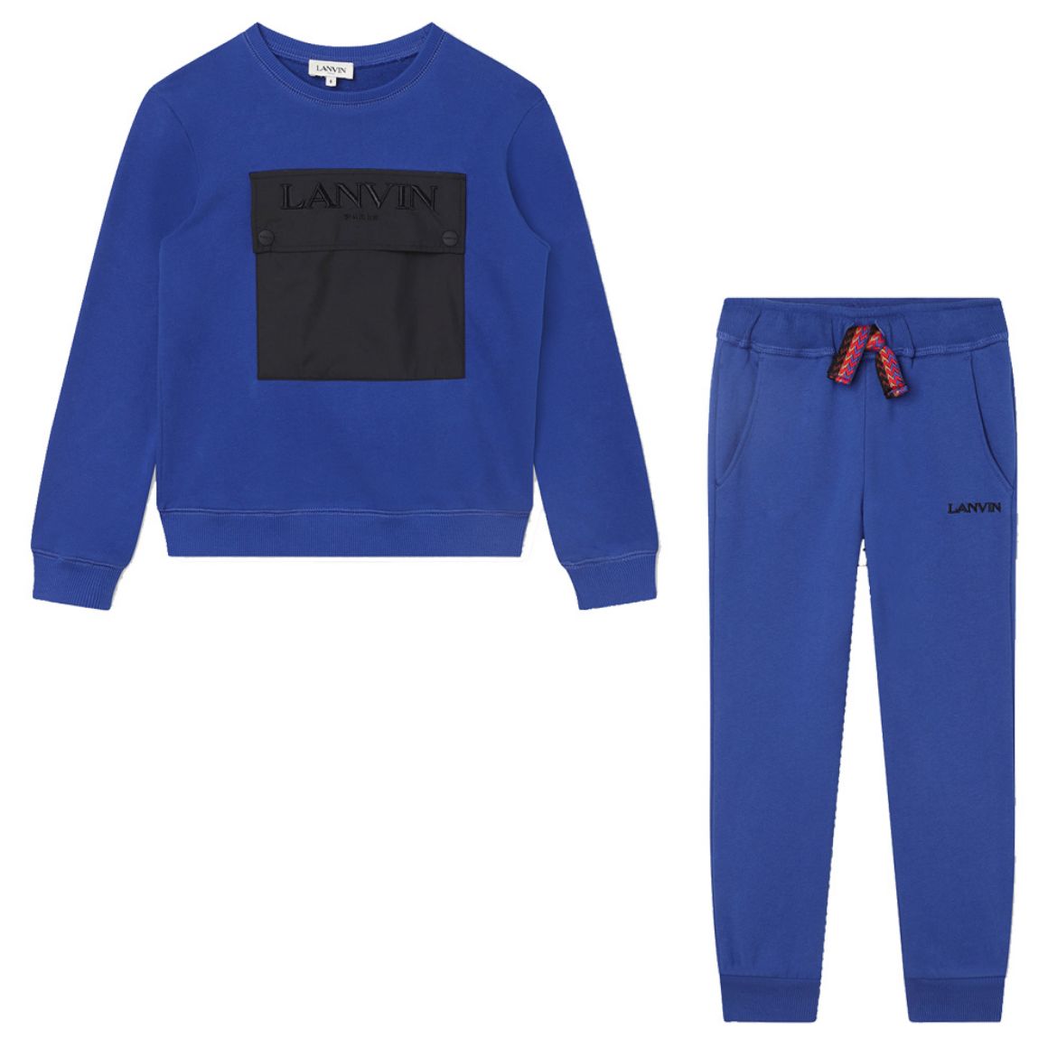 Picture of Lanvin Boys Blue Pocket Logo Tracksuit