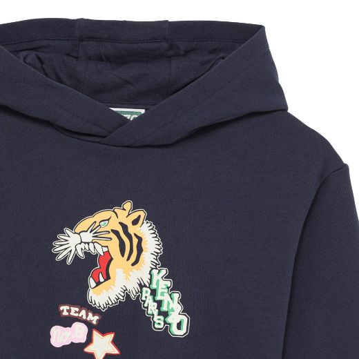 Picture of Kenzo Girls Navy Hooded Sweatshirt