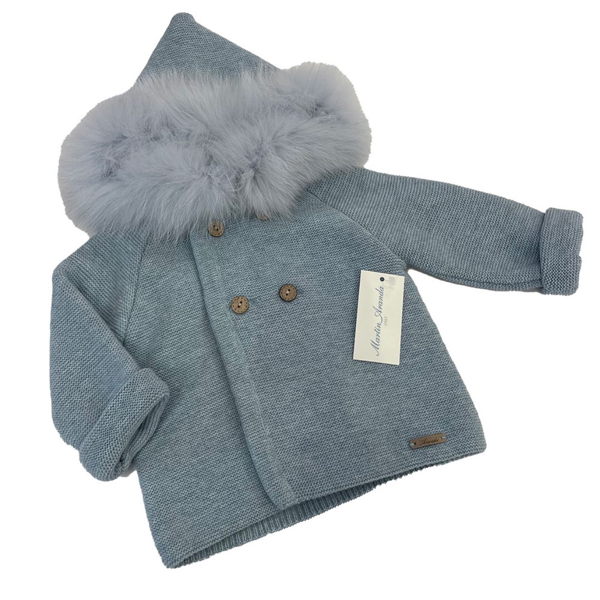 Picture of Martin Aranda Boys Blue Fur Hood Cardigan