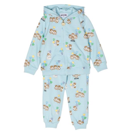 Picture of Moschino Baby Boys Pale Blue 3 Piece Teddy Tracksuit