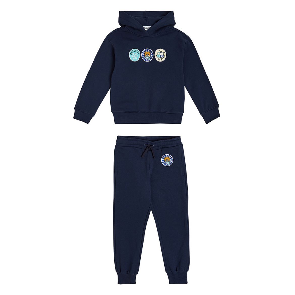 Picture of Moschino Boys Navy Logo Hooded Tracksuit