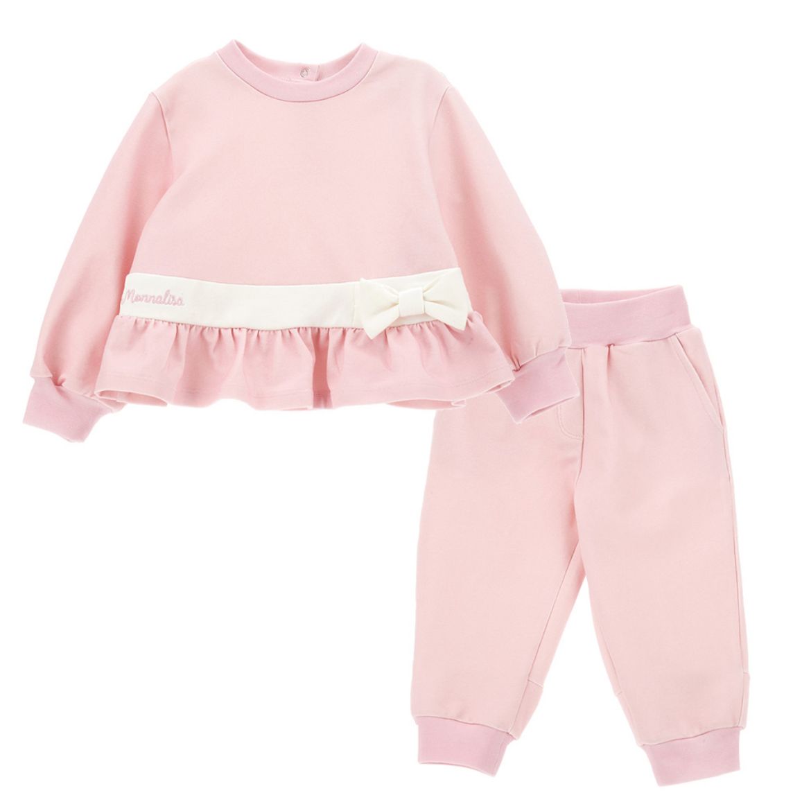 Picture of Monnalisa Baby Girls Pink Tracksuit with Bow
