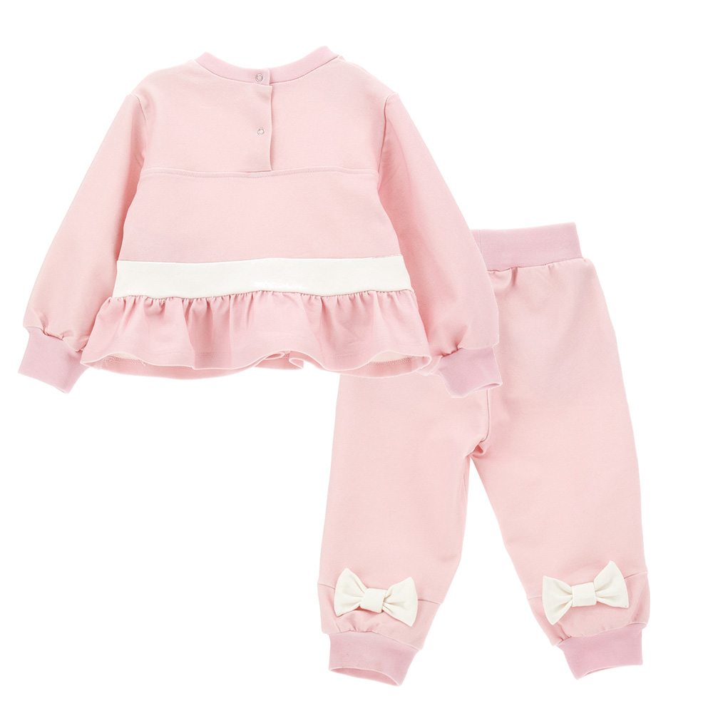 Monnalisa Baby Girls Pink Tracksuit with Bow. Melanie Louise