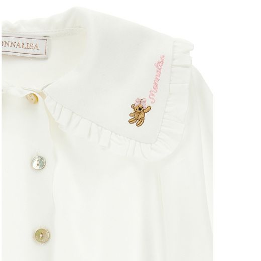 Picture of Monnalisa Baby Girls Cream Shirt & Teddy Skirt
