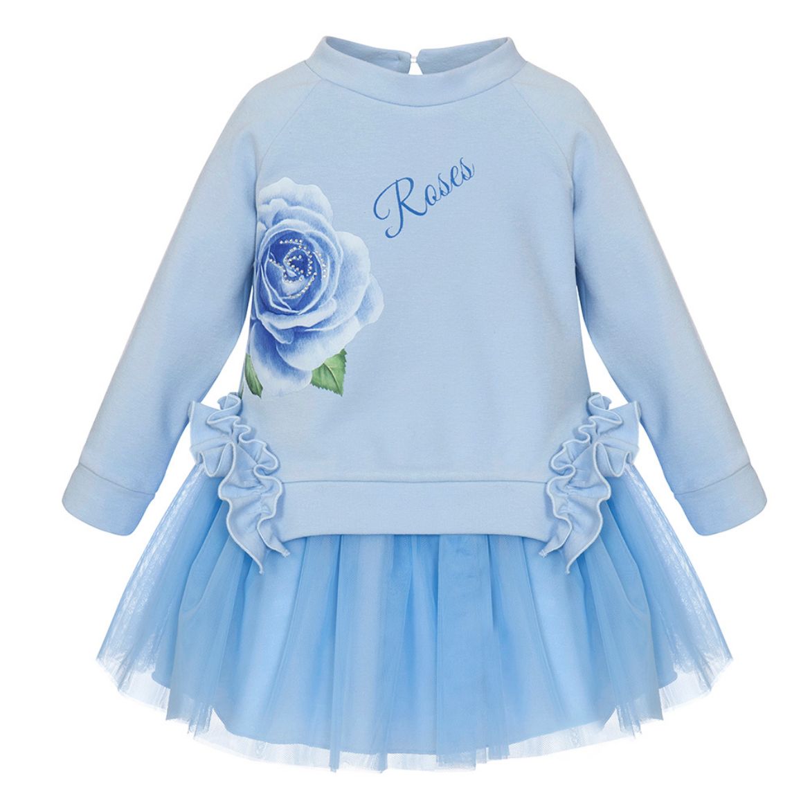 Picture of Balloon Chic Girls Blue Rose Dress
