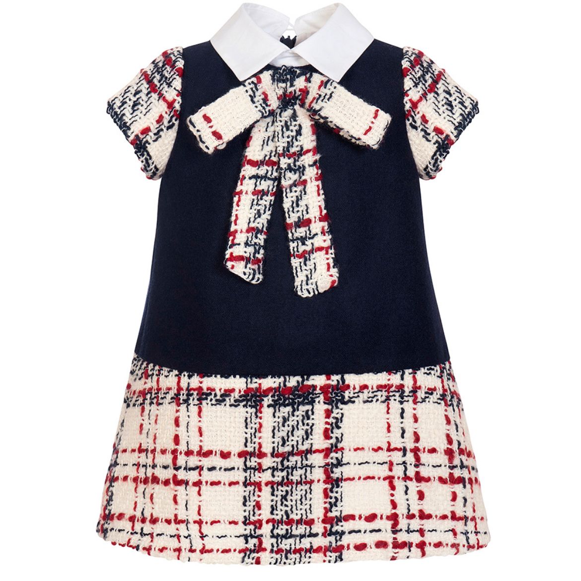 Picture of Balloon Chic Girls Navy Tweed Bow Dress