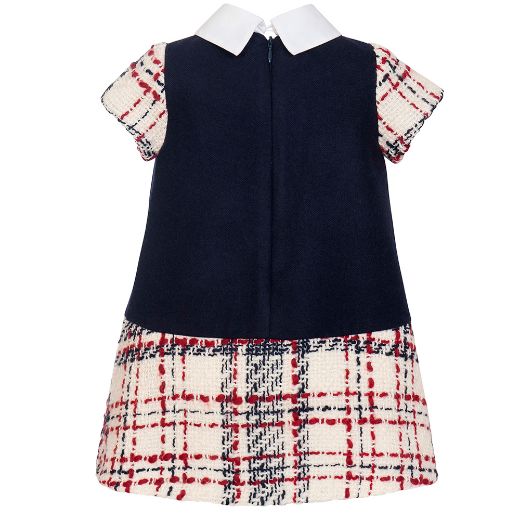 Picture of Balloon Chic Girls Navy Tweed Bow Dress