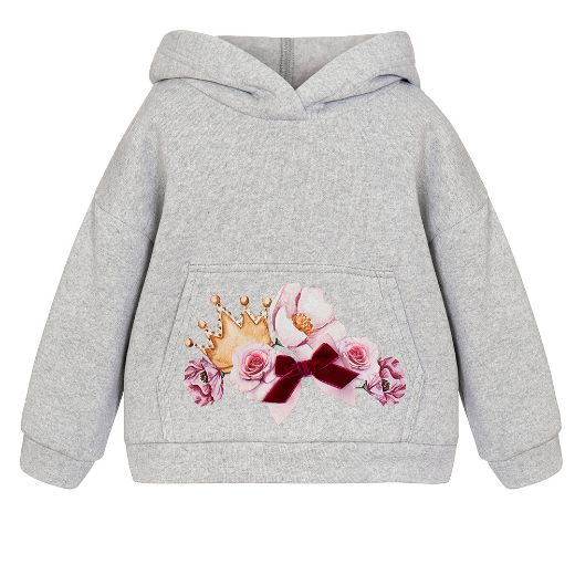 Picture of Balloon Chic Girls Grey Flower Hoodie Set