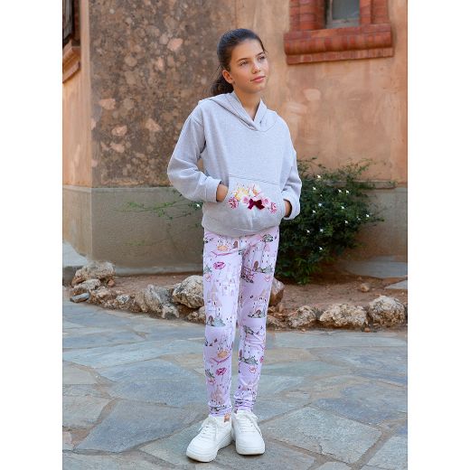 Picture of Balloon Chic Girls Grey Flower Hoodie Set