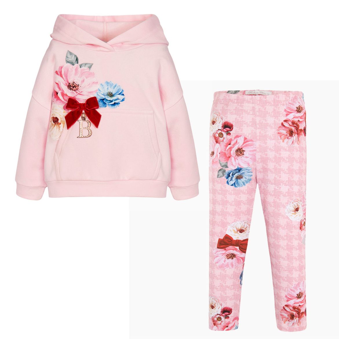 Picture of Balloon Chic Girls Pink Flower Hoodie Set