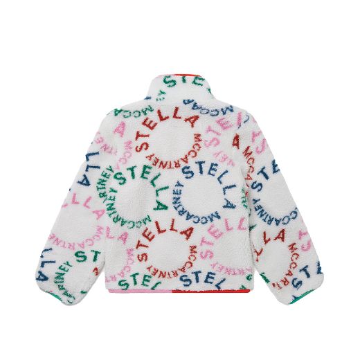 Picture of Stella Mc Cartney Girls White Circular Logo Fleece Jacket