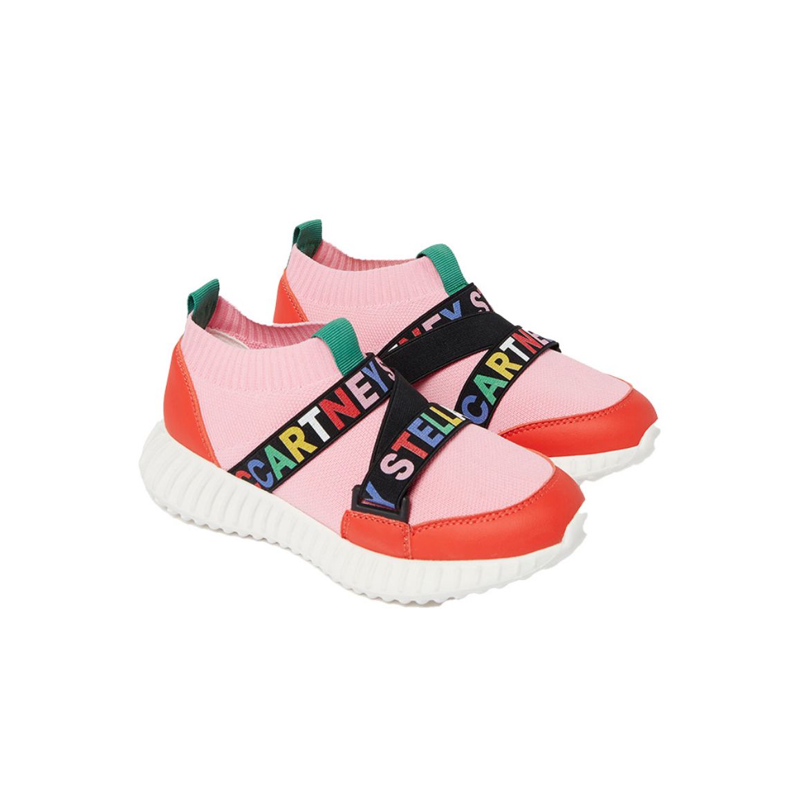 Picture of Stella Mc Cartney Girls Pink Logo Slip On Trainers