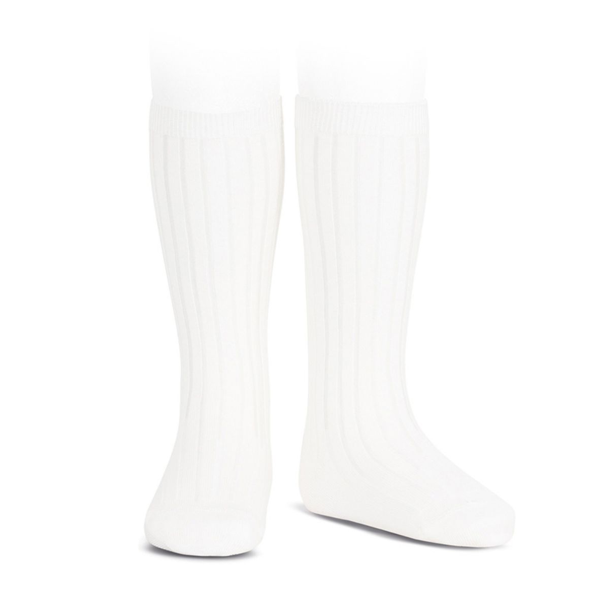 Picture of Condor Basic Rib Knee High Socks - White