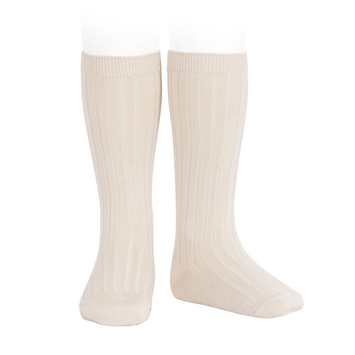 Picture of Condor Basic Rib Knee High Socks - Linen