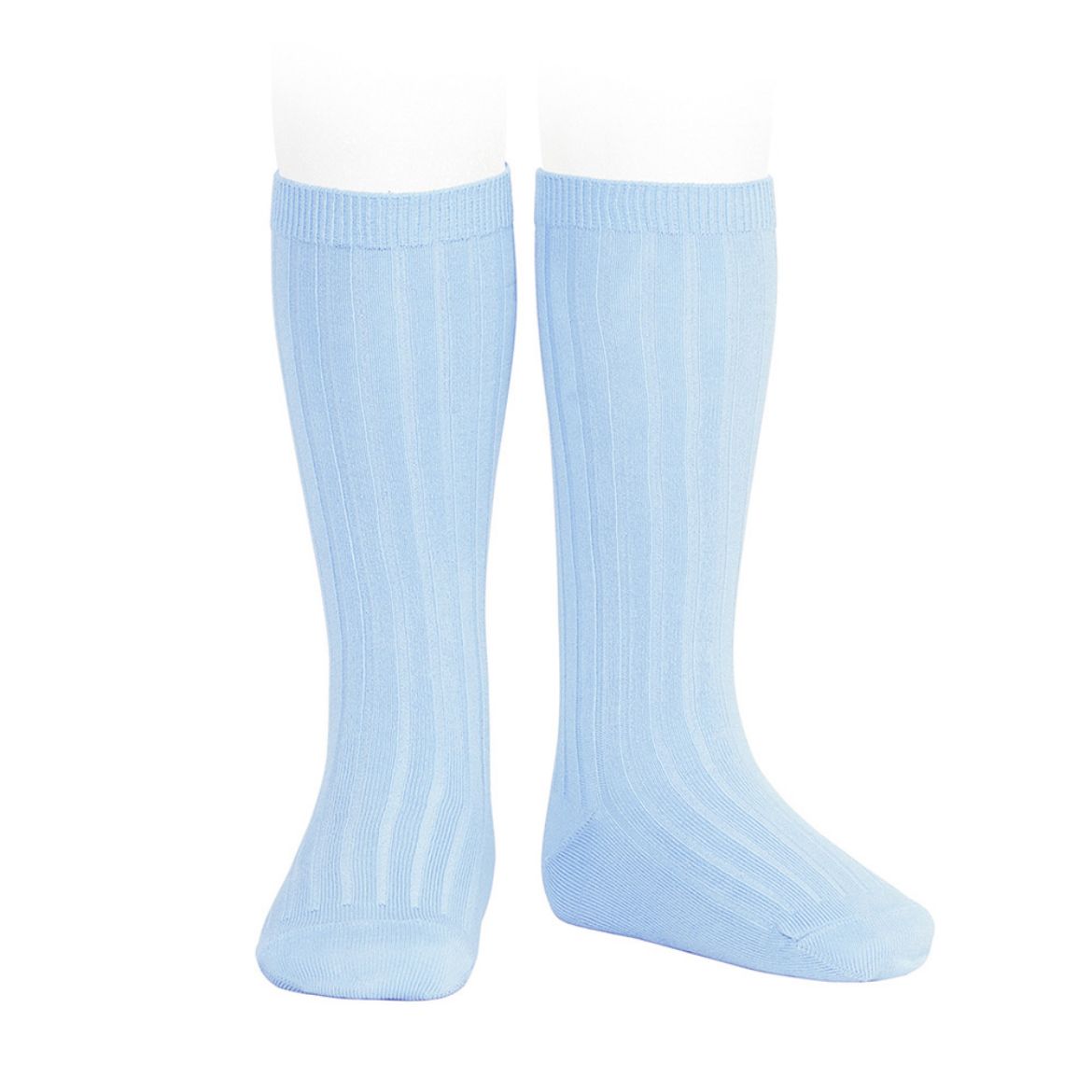 Picture of Condor Basic Rib Knee High Socks - Baby Blue