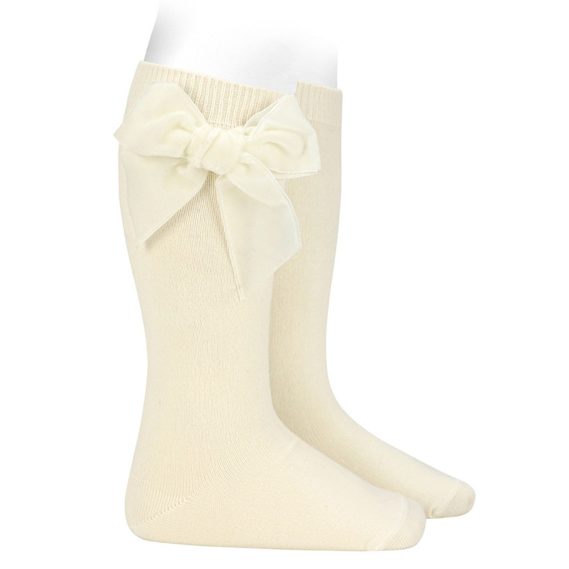 Picture of Condor Knee High Socks with Side Velvet Bow - Beige