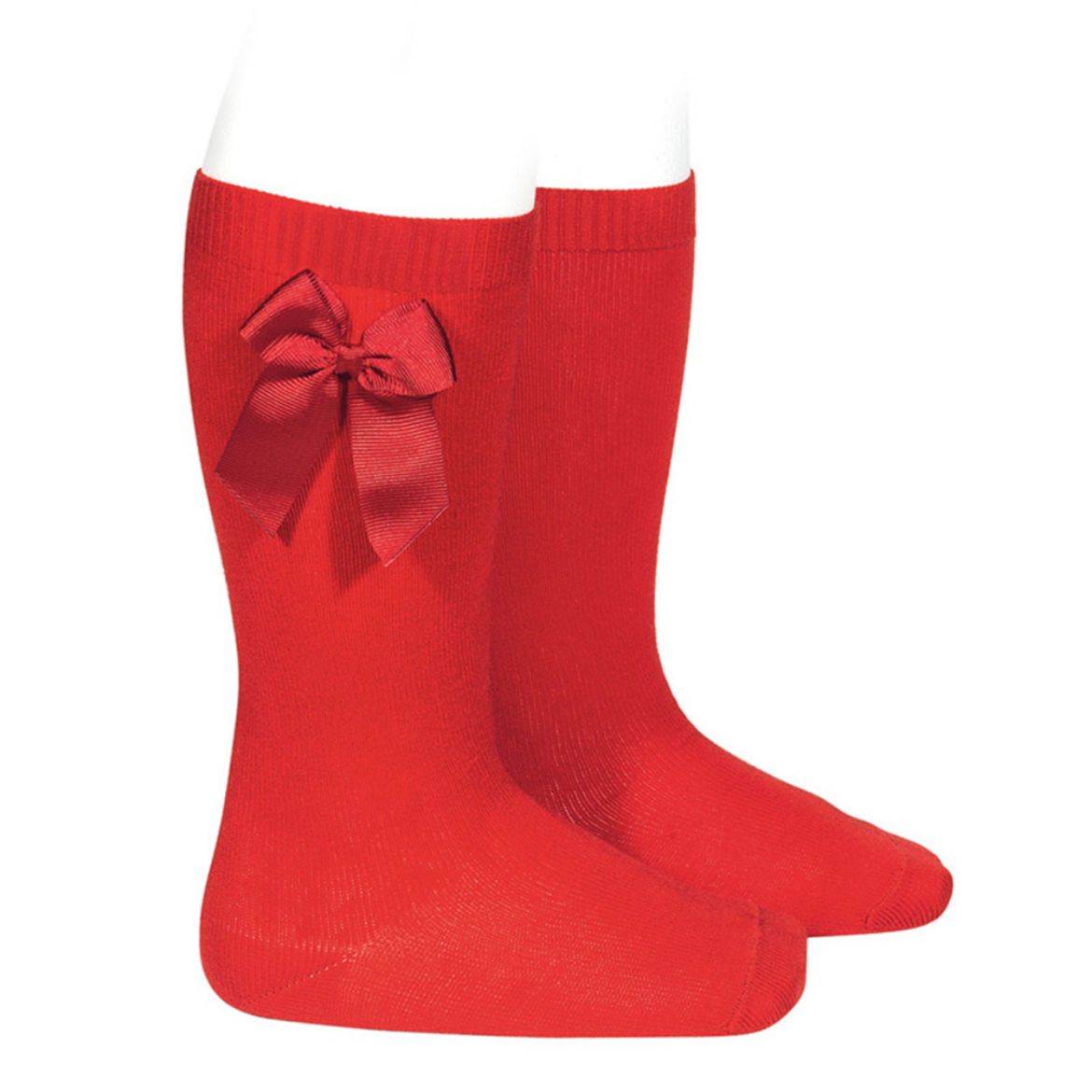 Picture of Condor Knee High Socks with Side Grossgrain Bow - Red