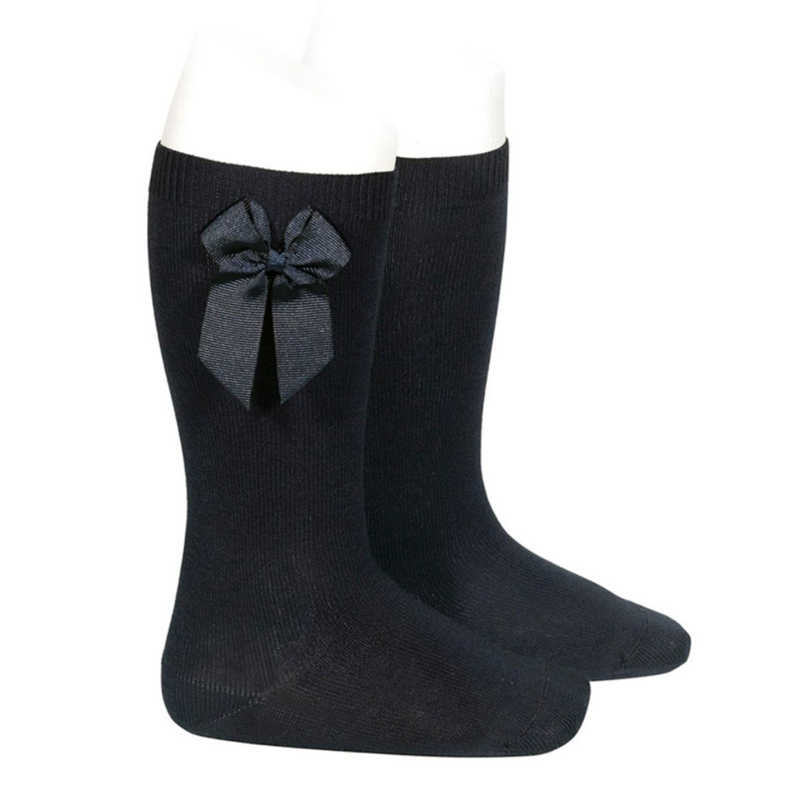 Picture of Condor Knee High Socks with Side Grossgrain Bow - Black