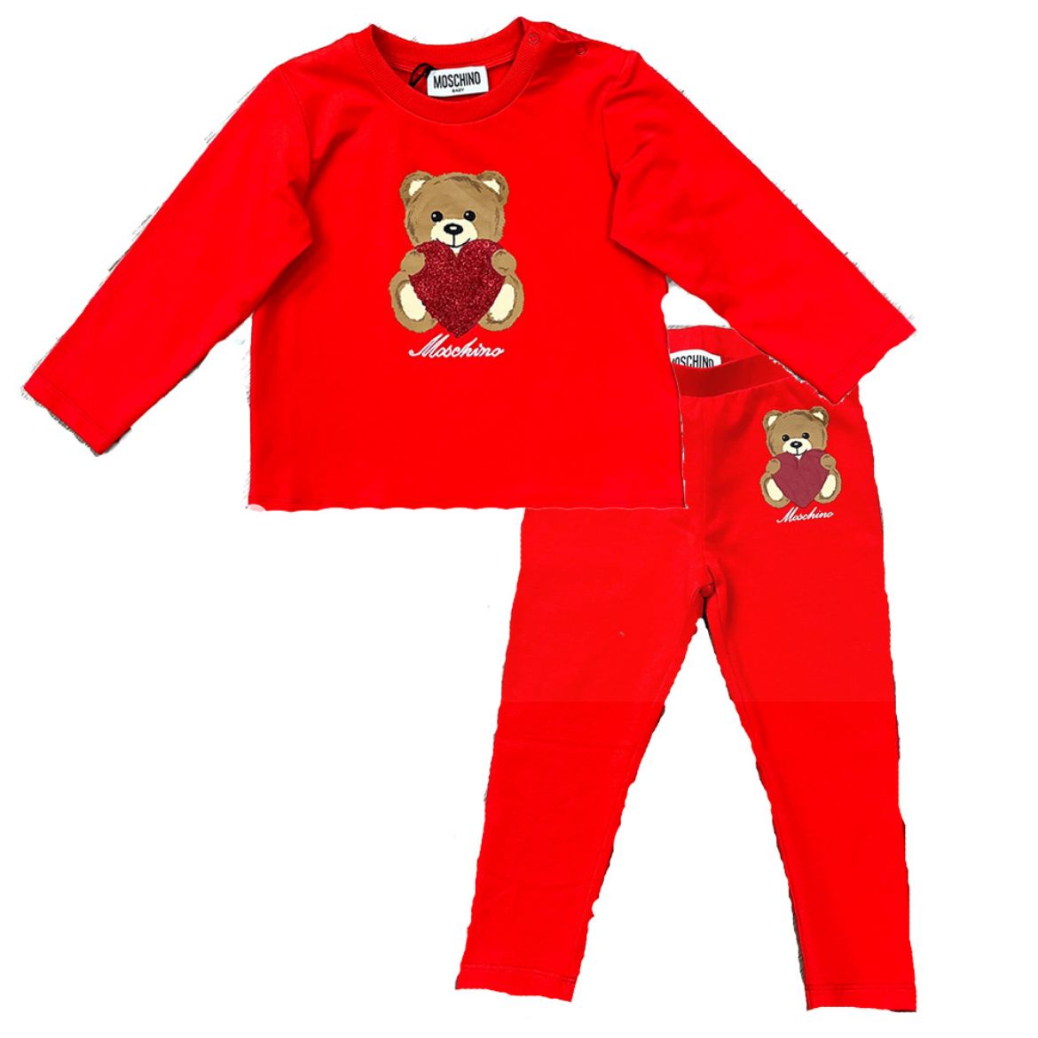Picture of Moschino Baby Girls Red Teddy Legging Set