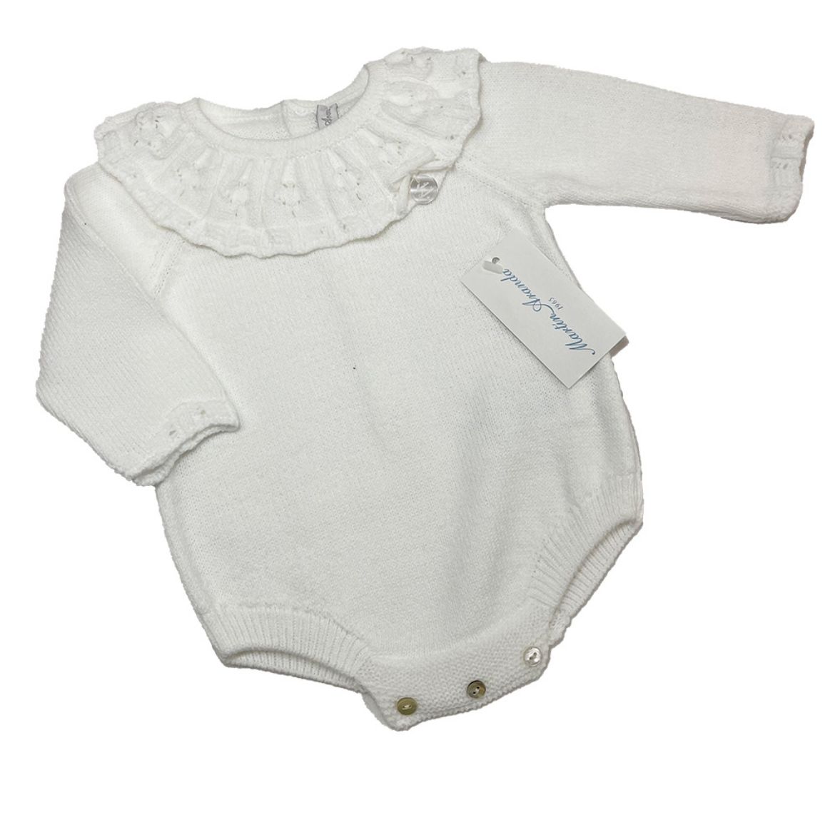 Picture of Martin Aranda Baby Girls Cream Knit Romper