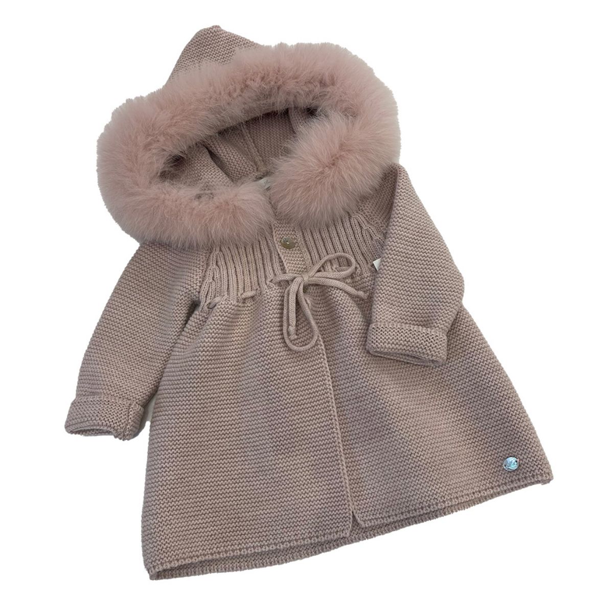 Picture of Martin Aranda Girls Pink Fur Hood Cardigan	